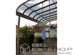 のウッドデッキ ライザーテラスII R型 テラスタイプ 単体 積雪〜20cm対応+吊り下げ物干し ロング 2本入 施工例