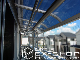 のバルコニー・ベランダ屋根 プレシオステラス R型 屋根タイプ 連棟 積雪〜20cm対応 施工例