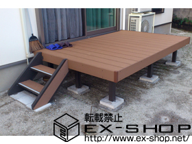 のウッドデッキ リコステージII 単体＋リコステージII用ステップ 施工例