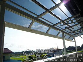 のバルコニー・ベランダ屋根 ライザーテラスII R型 屋根タイプ 3連棟 積雪〜20cm対応 施工例