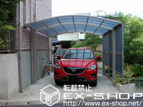 のカーポート レイナツインポート 積雪〜20?対応＋カーポートサイドパネル片面 施工例