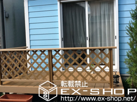 のウッドデッキ リコステージII 単体＋デッキフェンス 施工例