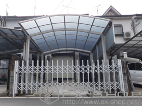 のカーゲート アルシャインMW型Aタイプ ノンレール 片開き 施工例