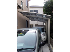 のカーポート プレシオスポート 積雪〜20cm対応+カーポート　延長部材 施工例