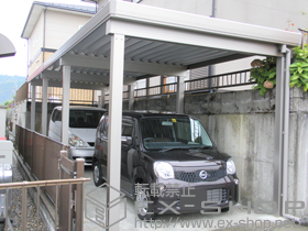 のカーポート テリオスポートIII 3000 2台用 8本柱 積雪〜100ｃｍ対応 施工例