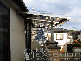 のバルコニー・ベランダ屋根 ライザーテラスII F型 屋根タイプ 単体 積雪〜20cm対応+吊り下げ物干し 標準 2本入 施工例