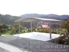 のカーポート レイナツインポート 積雪〜20?対応+水平式物干し 施工例