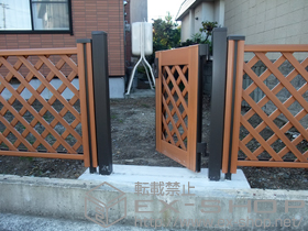 の門扉 ステイウッド門扉1型 片開き 75角門柱使用 施工例