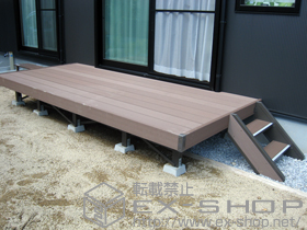 のウッドデッキ リコステージII 単体 +リコステージII ステップ2段 施工例