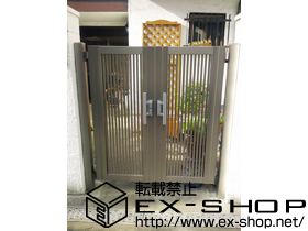 の門扉 シャレオR2型門扉 両開き 柱使用 施工例