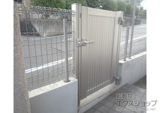 の門扉 エクスライン門扉6型 片開き 門柱仕様 施工例