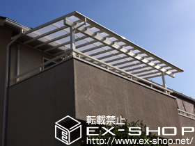 のバルコニー・ベランダ屋根 パワーアルファ F型 屋根タイプ 単体 積雪〜30cm対応＋吊り下げ物干し 標準 2本入 施工例