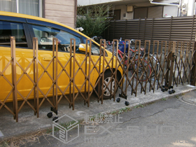 のカーゲート トリップゲート PB型 ノンレール 両開き親子 51WO 施工例