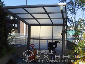 のサイクルポート・駐輪場 カーブパークシグマIII パネル1面囲い 積雪〜20cm対応 施工例