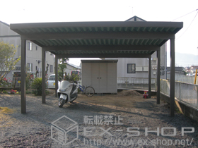 のカーポート テリオスポートIII 3000  2台用 奥行延長 6本柱　積雪〜100cm対応 施工例