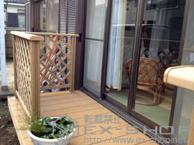 のウッドデッキ リコステージII 連棟+デッキフェンス 施工例