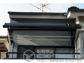 のバルコニー・ベランダ屋根 ライザーテラスII R型 ルーフタイプ 単体 積雪〜20cm対応＋吊り下げ物干し 標準 2本入 施工例