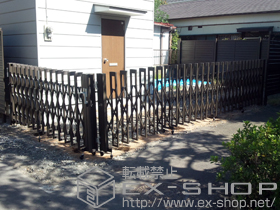 のカーゲート アルシャインII M型 Aタイプ ノンレール 両開き 角地タイプ　310+590 施工例