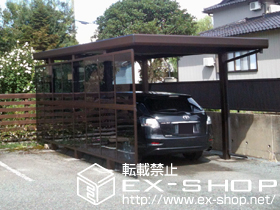 のカーポート ジーポートneo Aタイプ 1台用 角柱仕様 積雪〜100cm対応＋ジーポートneo サイドパネル 台形枠無し 2段 平板タイプ 施工例