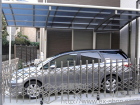 のカーゲート トリップゲート 傾斜地専用型 ノンレール 片開き 施工例