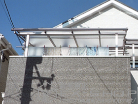 のバルコニー・ベランダ屋根 プレシオステラス R型 屋根タイプ 単体 積雪〜20cm対応 施工例