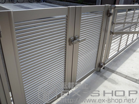 の門扉 エクスライン門扉1型 両開き 門柱使用 施工例