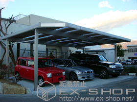 のカーポート レオンポートneo 3台用 角柱仕様 標準鼻隠し 積雪〜50cm対応 施工例