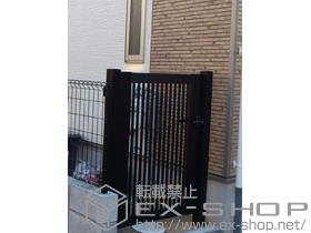 の門扉 エクスライン門扉13型 片開き 門柱仕様 施工例