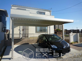 のカーポート レオンポートneo 2台用 標準鼻隠し 積雪〜50cm対応 施工例