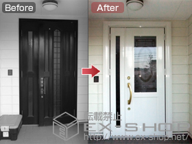 の玄関ドア リシェント M3型(アルミ色)　親子タイプ 施工例