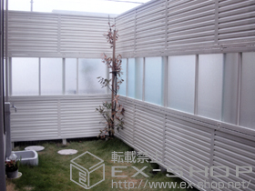 のフェンス・柵 プリレオR9型/シャレオR P型フェンス アルミ多段柱施工 施工例