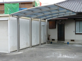 のカーポート レイナポートZ 延長 積雪〜20cm対応+ レイナポートZ用 着脱式サポート 2本入(標準・ハイルーフ用) 施工例