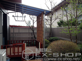 のテラス屋根 ヴェクターテラス F型 テラスタイプ 単体 積雪〜20cm対応+吊り下げ式物干し　標準　2本入 施工例