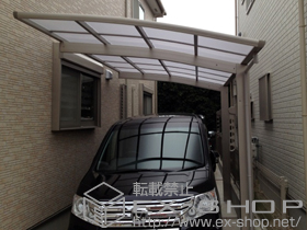 のカーポート プレシオスポート 積雪〜20cm対応+斜め切詰用前枠 施工例