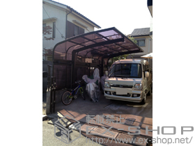 のカーポート レイナキャップポート 積雪〜20cm対応＋サイドパネル＋レイナキャップポート 着脱式サポート 施工例