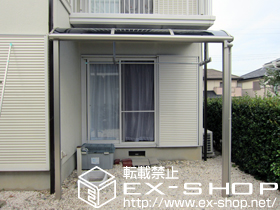 のテラス屋根 プレシオステラス R型 テラスタイプ 単体 積雪〜20cm対応+吊り下げ式物干し 標準　2本入り 施工例