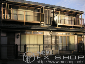 のバルコニー・ベランダ屋根 ライザーテラスII F型 屋根タイプ 単体 積雪〜20cm対応+アクトステージ部品 B 柱キャップ2個 施工例