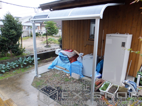 のテラス屋根 ライザーテラスII R型 1500 テラスタイプ 単体 積雪〜50cm対応 施工例