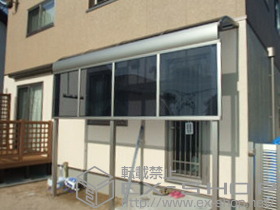 のテラス屋根 プレシオステラス R型 テラスタイプ 単体 積雪〜20cm対応+プレシオステラス 前面パネル1段 施工例