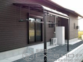 のテラス屋根 パワーアルファ RB型 テラスタイプ 単体 積雪〜30cm対応+吊り下げ式物干し ワイド 2本入り 施工例