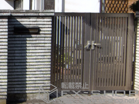 の門扉 シャレオR4型 両開き 柱使用 施工例