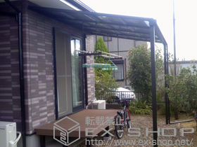 のテラス屋根 ライザーテラスII F型 テラスタイプ 単体 積雪〜20cm対応+吊り下げ物干し ロング　2本入 施工例