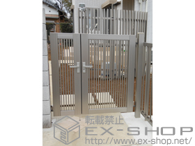 の門扉 プリレオR2型門扉 親子開き 柱使用 施工例