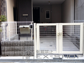 のフェンス・柵 イーネットフェンス1F型 自由柱タイプ 施工例