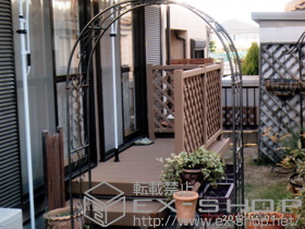 のウッドデッキ リウッドデッキ 200 単体+独立式リウッドステップ2型+リウッドデッキ2型＜ラチス格子＞ 施工例