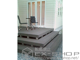 のウッドデッキ リウッドデッキ200 単体+段床2段 L字型 施工例