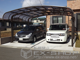 のカーポート テールポートシグマIII ワイド 積雪〜30cm対応+収納式物干し 標準 2本入 施工例