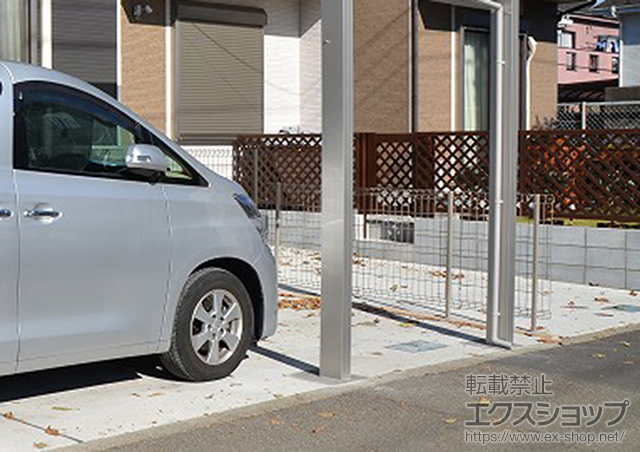 のフェンス・柵 ハイグリッドフェンスUF8型 フリーポールタイプ 施工例