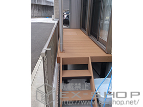 のウッドデッキ リウッドデッキ 200 単体 +リウッドステップ5型 Hタイプ（2段） 施工例