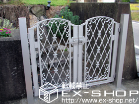 の門扉 ファンタジア門扉1型 両開き 門柱仕様 施工例